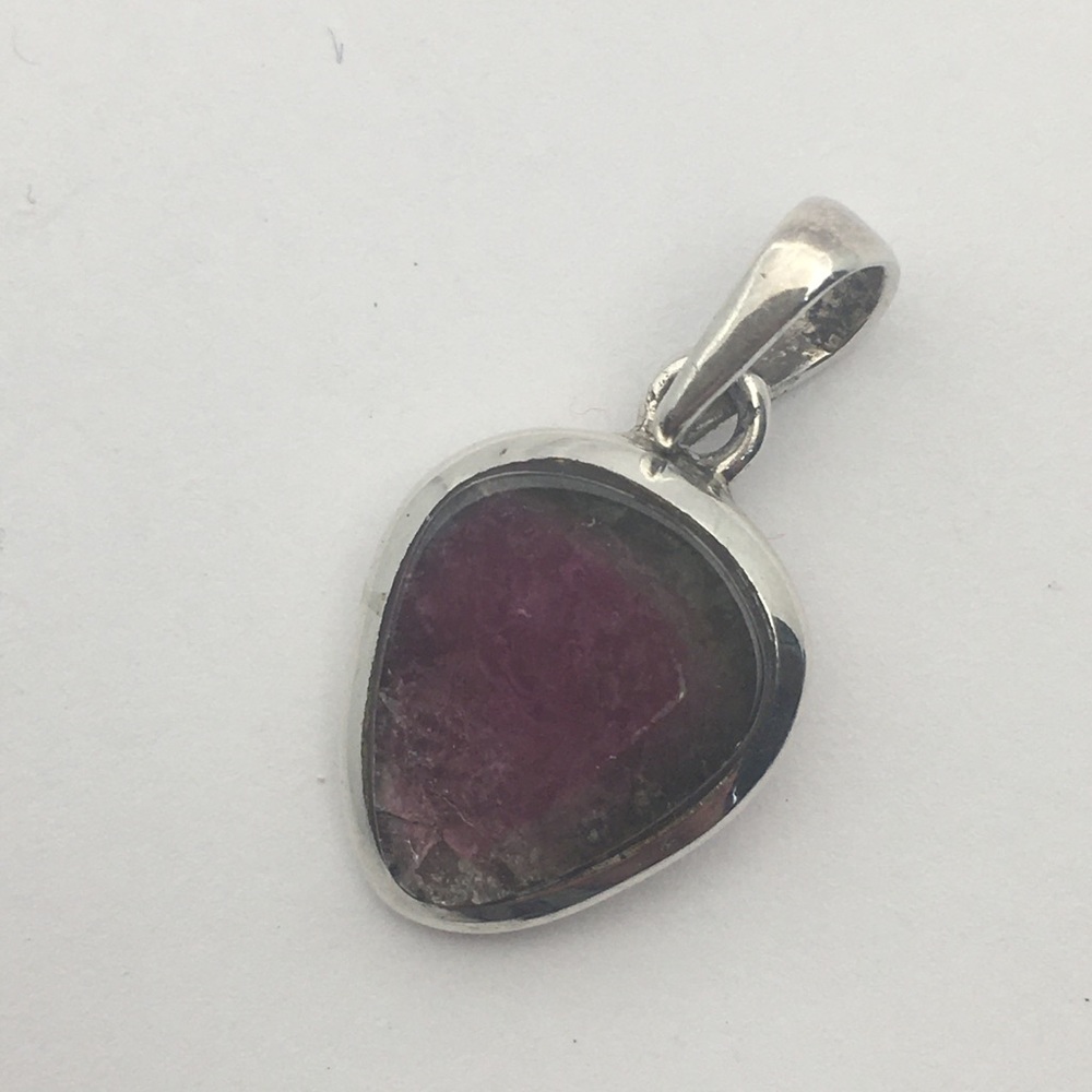 Tourmaline in sterling silver pendant